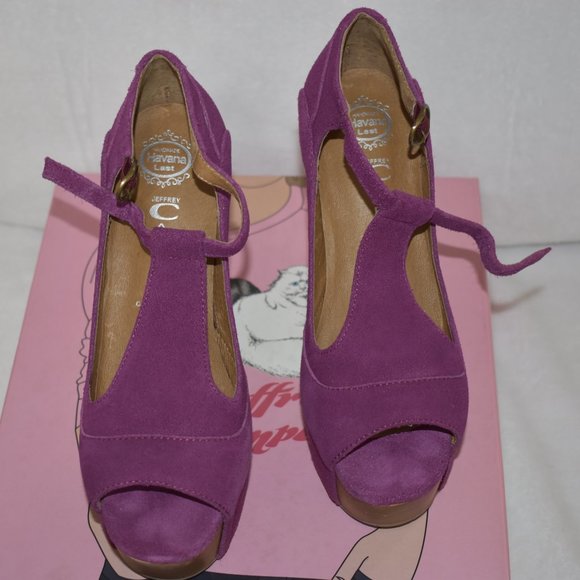 Like New Jeffrey Campbell Foxy Wood Platform Sandals Rose 6 - Picture 2 of 8